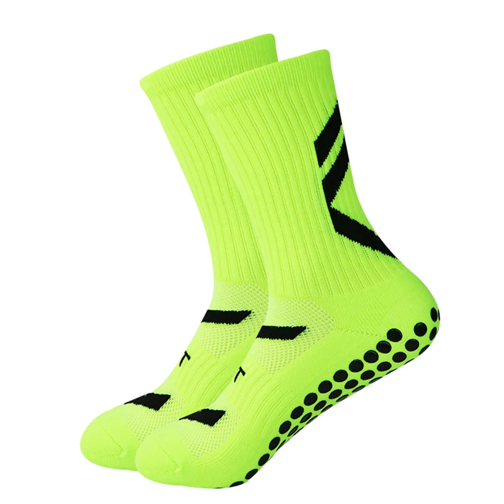 High Quality Men'S Football Socks Anti-Slip Sport round Neck Boys Black White Blue Medium Tube Sweat Absorbent Odor Control