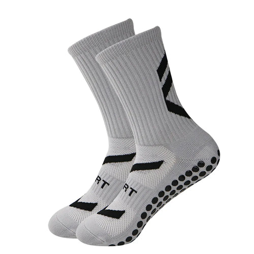 High Quality Men'S Football Socks Anti-Slip Sport round Neck Boys Black White Blue Medium Tube Sweat Absorbent Odor Control