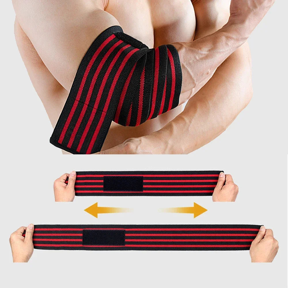 1PC 100Cm Long Wrap Elbow Strap Bandage Breathable Brace Support Gym Fitness Sport Protecter Pad for Weightlifting Bench Press
