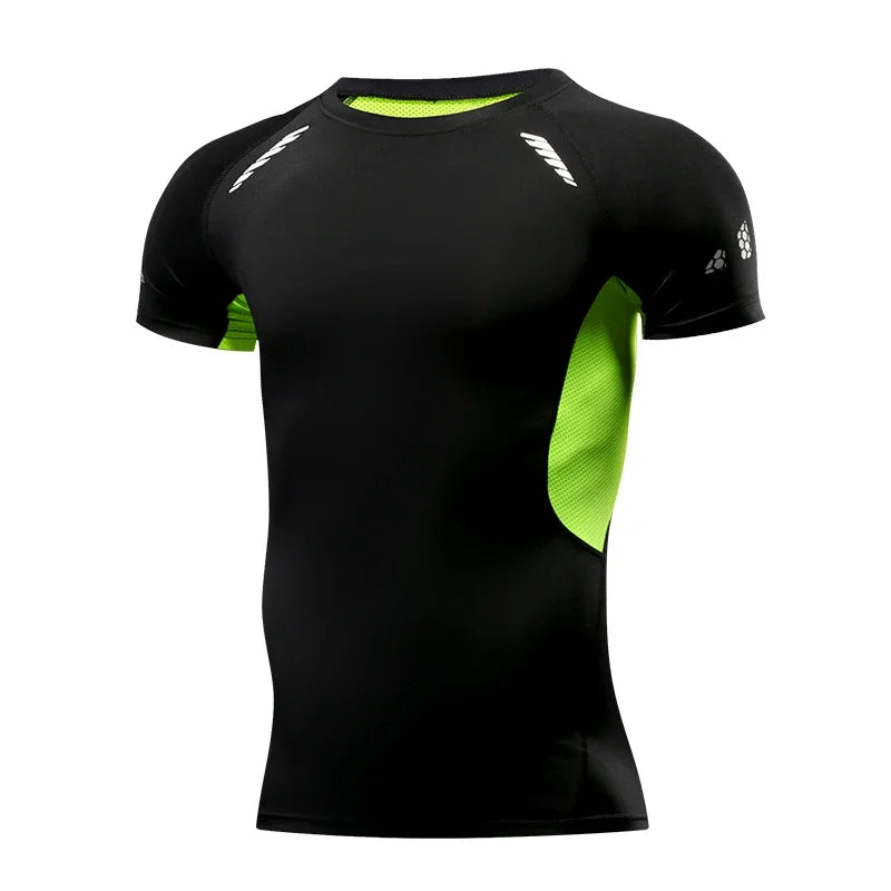 Men Running Compression T-Shirt Short Sleeve Sport Tees Gym Fitness Sweatshirt Male Jogging Tracksuit Homme Athletic Shirt Tops